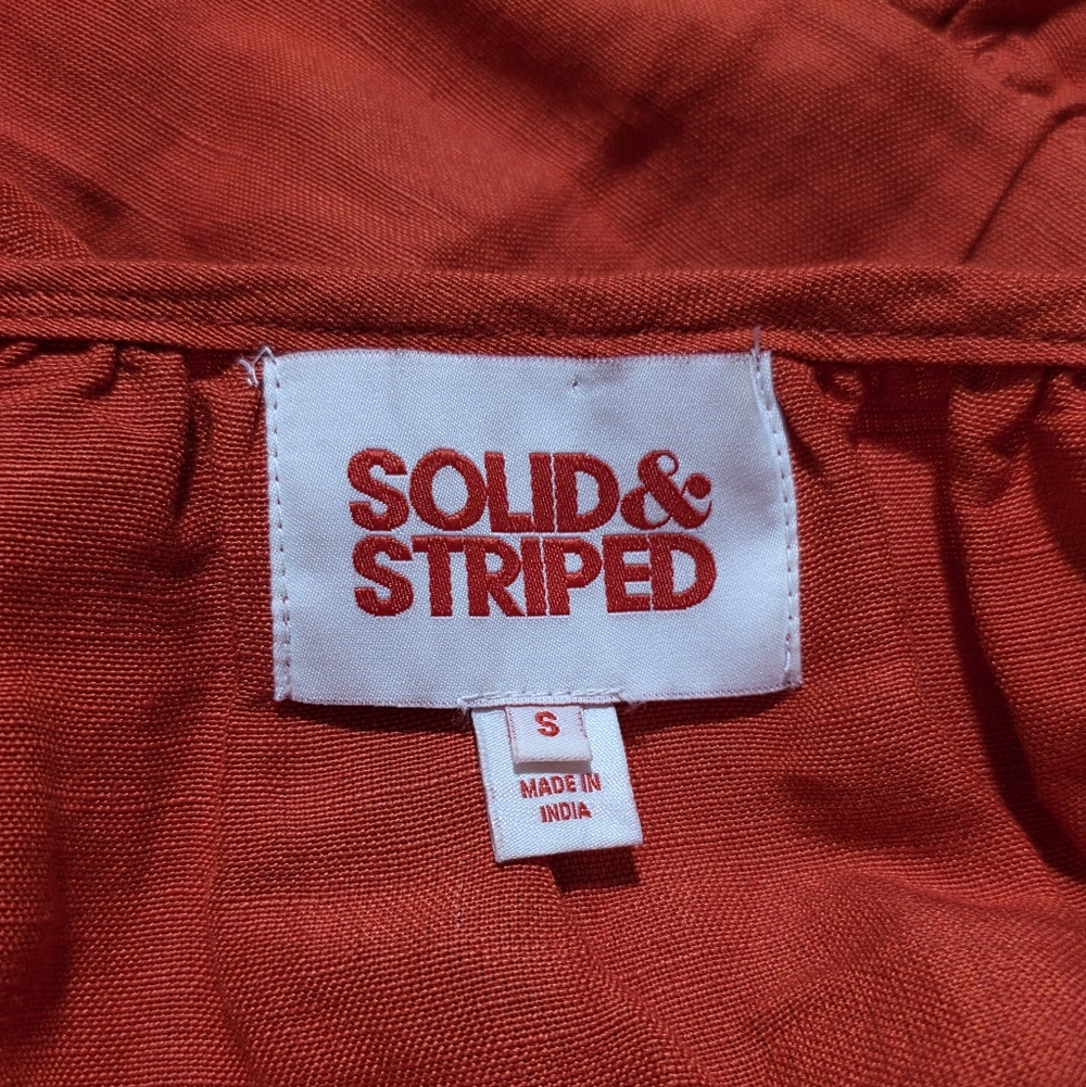 SOLID & STRIPED The Peasant Dress in Candy Red Size Small - Picture 4 of 4